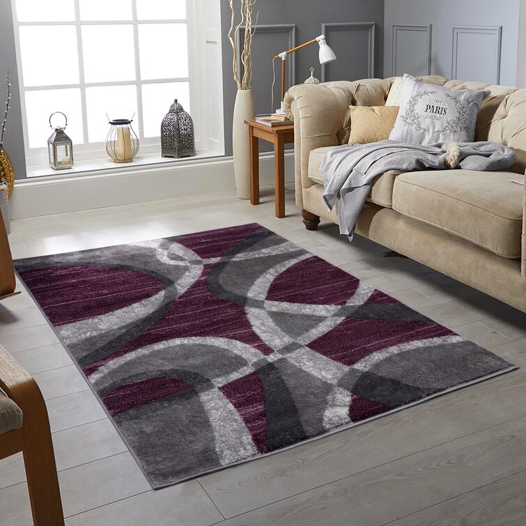 Purple and on sale grey rug